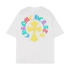 Biała koszulka z logo krzyża Chrome Hearts