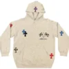 Bluza z kapturem Chrome Hearts 1 of 1 Matty Boy Cross „Szara/Wielokolorowa”