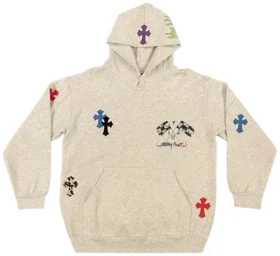 Bluza z kapturem Chrome Hearts 1 of 1 Matty Boy Cross „Szara/Wielokolorowa”