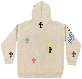 Bluza z kapturem Chrome Hearts 1 of 1 Matty Boy Cross „Szara/Wielokolorowa”