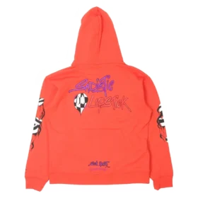 Bluza z kapturem Chrome Hearts Hearts Matty Boy Brain w kolorze czerwonym