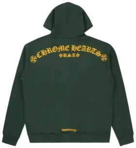 Bluza z kapturem Chrome Hearts T Bar w kolorze zielonym/złotym