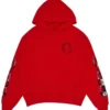 Bluza z kapturem Chrome Hearts X Matty Boy Flames w kolorze czerwonym