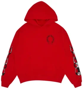 Bluza z kapturem Chrome Hearts X Matty Boy Flames w kolorze czerwonym