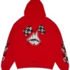 Bluza z kapturem Chrome Hearts X Matty Boy Flames w kolorze czerwonym