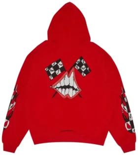Bluza z kapturem Chrome Hearts X Matty Boy Flames w kolorze czerwonym