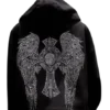 Bluza z kapturem Chrome Hearts z kryształkami
