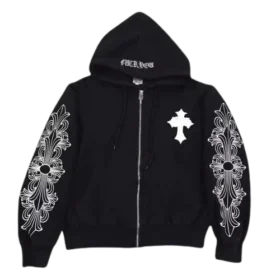 Bluza z kapturem Chrome Hearts z kryształkami