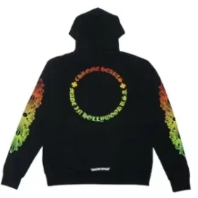 Bluza z kapturem Chrome Hearts z kwiatowym wzorem na rękawach