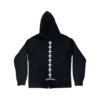 Bluza z kapturem i zamkiem błyskawicznym Chrome Hearts z potrójnym logo krzyża