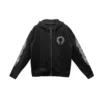 Bluza z kapturem i zamkiem Chrome Hearts F**Kyou Horseshoe z motywem kwiatowym na rękawie