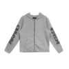Bluza z kapturem i zamkiem Chrome Hearts z haftem z kaszmiru, szara
