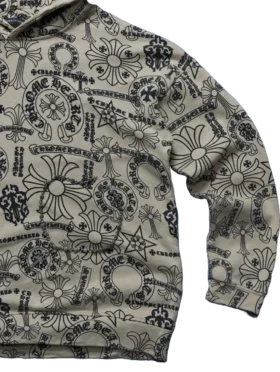 Bluza z kapturem z różnorodnymi logo Chrome Hearts
