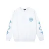 Bluza z okrągłym dekoltem i niebieskim logo Chrome Hearts