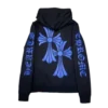 Bluzy z kapturem Chrome Hearts z niebieskim emblematem