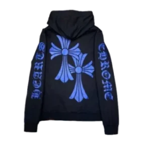 Bluzy z kapturem Chrome Hearts z niebieskim emblematem