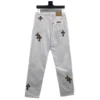 Chrome Hearts Białe jeansy z motywem lamparta