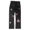 Chrome Hearts Fleur Knee Leather Cross Patch Spodnie