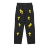 Chrome Hearts Jeansy z przetarciami w kolorze żółtym