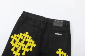 Chrome Hearts Jeansy z przetarciami w kolorze żółtym
