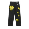 Chrome Hearts Jeansy z przetarciami w kolorze żółtym