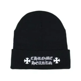 Czapka z daszkiem z logo Chrome Hearts – czarna