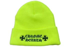 Czapka z logo Chrome Hearts w kolorze neonowożółtym