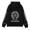 Czarna bluza z kapturem i zamkiem Chrome Hearts Los Angeles