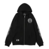 Czarna bluza z kapturem i zamkiem Chrome Hearts Los Angeles