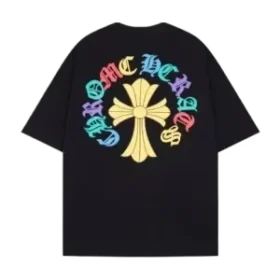 Czarna koszulka z logo Chrome Hearts Cross