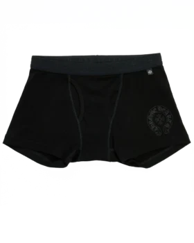 Czarne bawełniane bokserki Chrome Hearts z czarnym tonowym