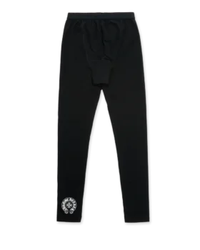 Czarne bawełniane legginsy Chrome Hearts