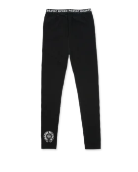 Czarne bawełniane legginsy Chrome Hearts