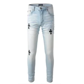 Dżinsy skinny z naszywkami w kształcie krzyża Chrome Hearts Cross Patch