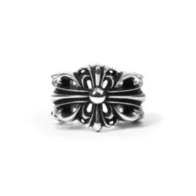 Double Floral pierścionek z motywem kwiatowym Chrome Hearts