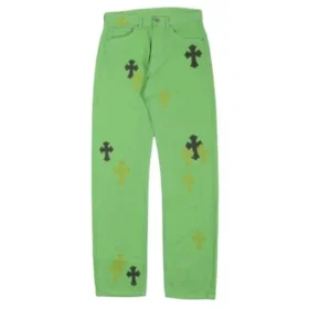 Jeansy Chrome Hearts w kolorze zielonym