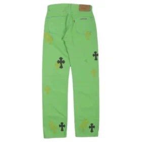 Jeansy Chrome Hearts w kolorze zielonym