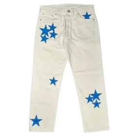 Jeansy Chrome Hearts z naszywką w kształcie gwiazdy