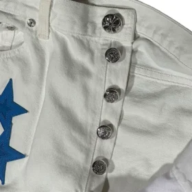 Jeansy Chrome Hearts z naszywką w kształcie gwiazdy