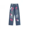 Jeansy z naszywką Chrome Hearts Rough Cross Patch