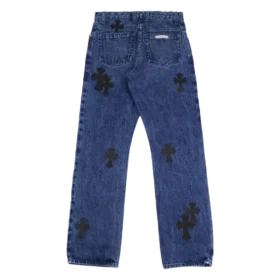 Jeansy z naszywkami w kształcie Cross Patch