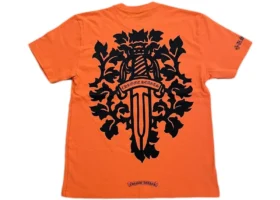 Koszulka Chrome Hearts Vine Dagger pomarańczowo-czarna