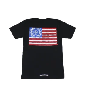Koszulka Chrome Hearts z amerykańską flagą