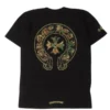 Koszulka Chrome Hearts z kieszenią i wzorem Cemetery Cross na tle kamuflażu