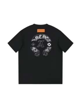 Koszulka Louis Vuitton X Chrome Hearts, czarna