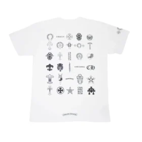 Koszulka z krótkim rękawem Chrome Hearts z wieloma logo