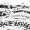 Koszulka z nadrukiem Chrome Hearts Comme Des Garcons, biała, czarna
