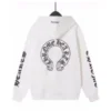 Kremowa bluza z kapturem Chrome Hearts