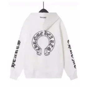 Kremowa bluza z kapturem Chrome Hearts