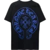 Niebieska koszulka z motywem podkowy Chrome Hearts